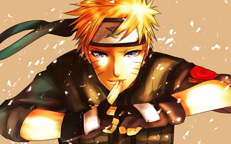Blonde Anime Character — Orange, Dramatic, Headband, Gloves