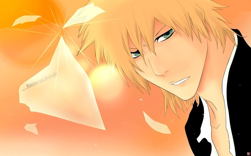 Blonde Anime Character — Orange, Dramatic, Sunset