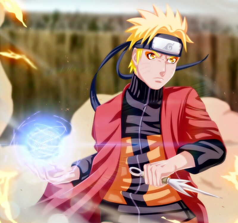 Blonde Anime Character — Orange, Intense