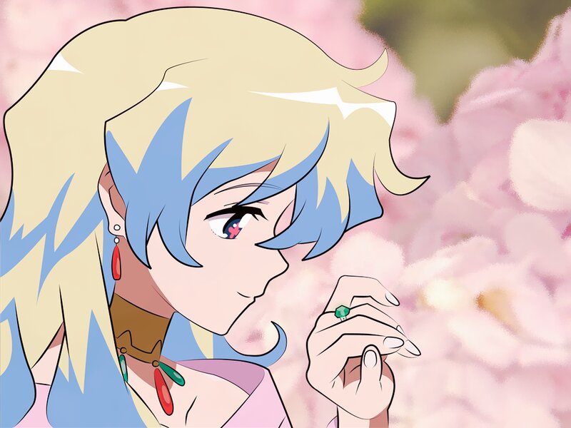 Blonde Anime Character — Pink, Serene, Spring