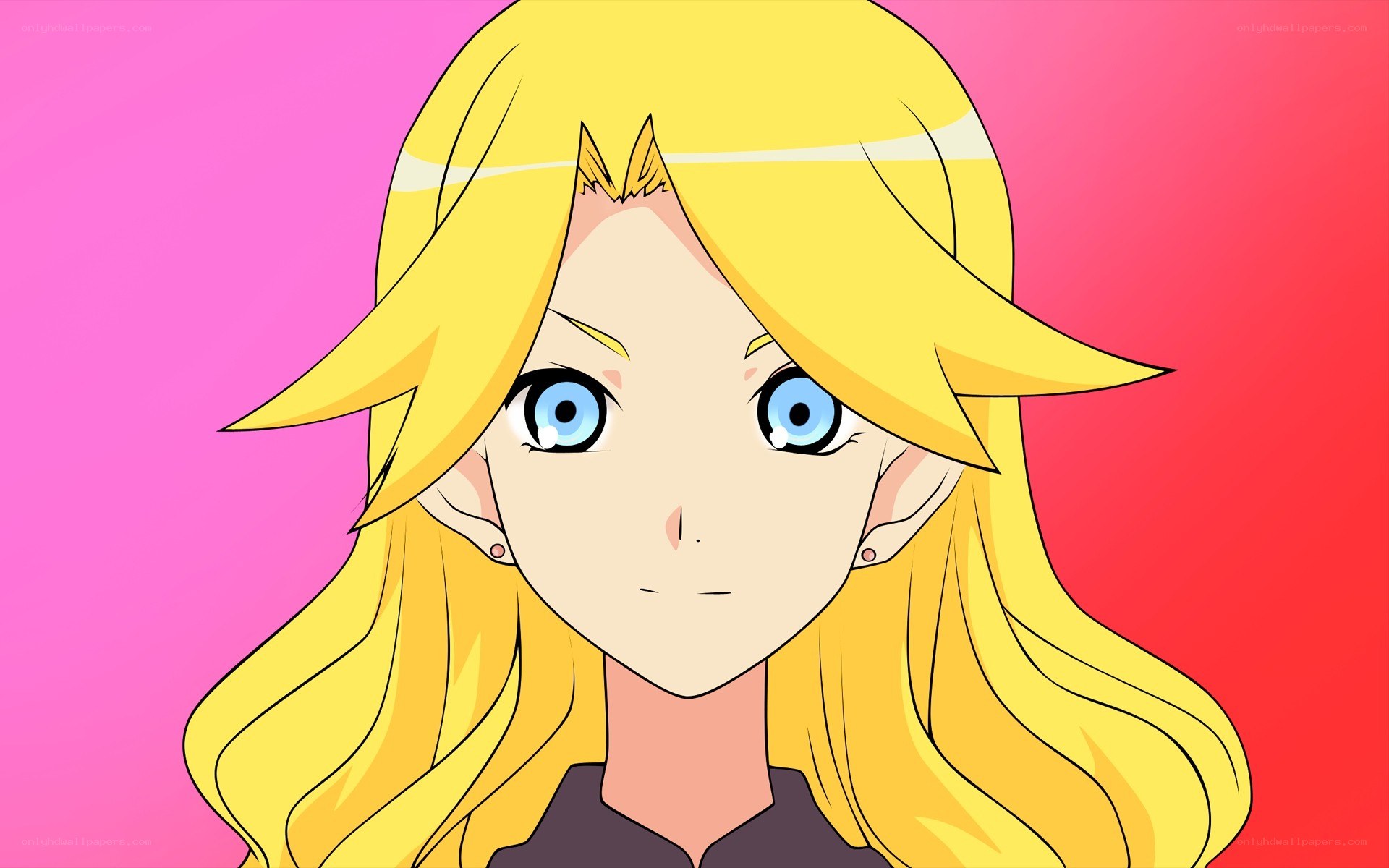 blonde anime character portrait