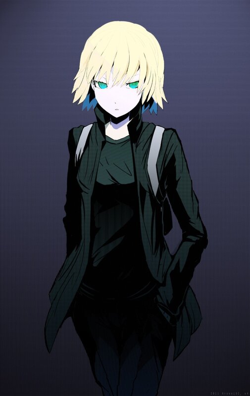blonde anime character portrait