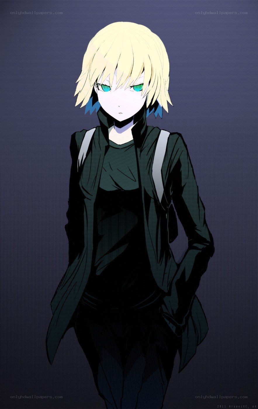 blonde anime character portrait