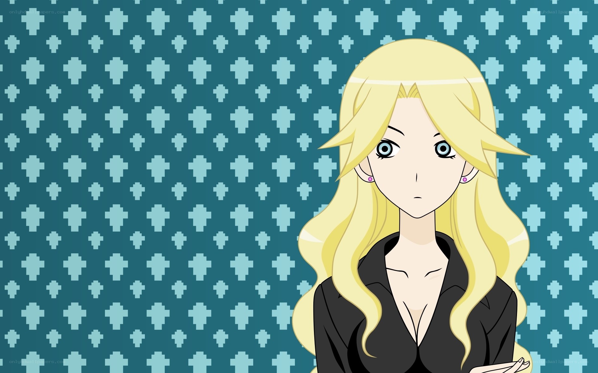 blonde anime character portrait