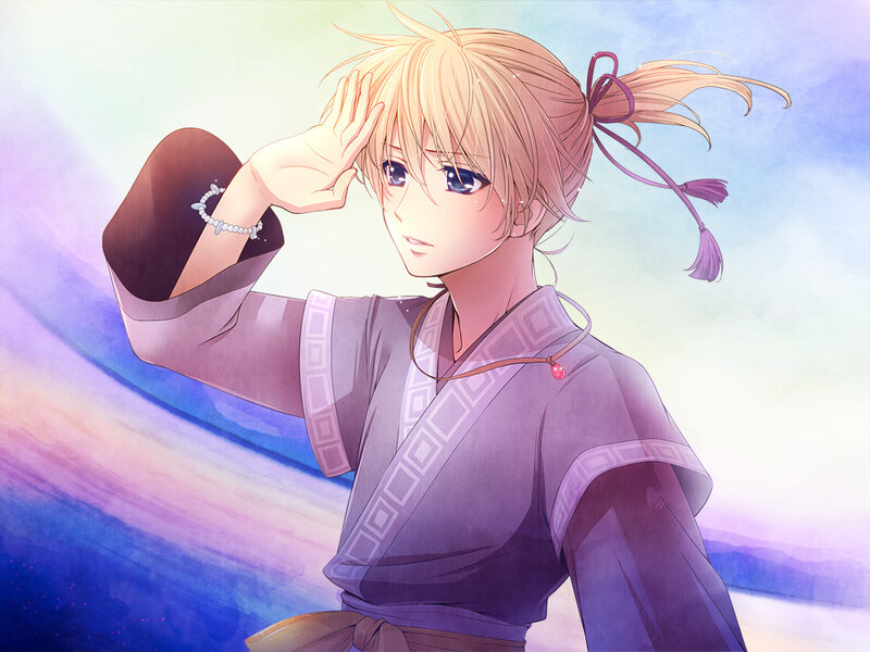 Blonde Anime Character — Purple, Calm