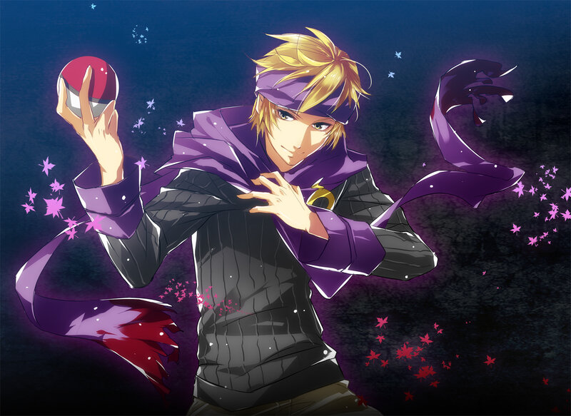Blonde Anime Character — Purple, Dramatic, Night