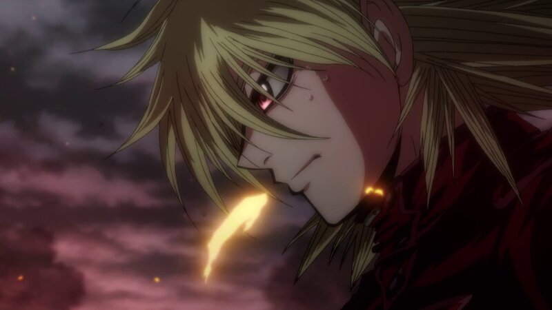 Blonde Anime Character — Purple, Dramatic, Sunset, Sky