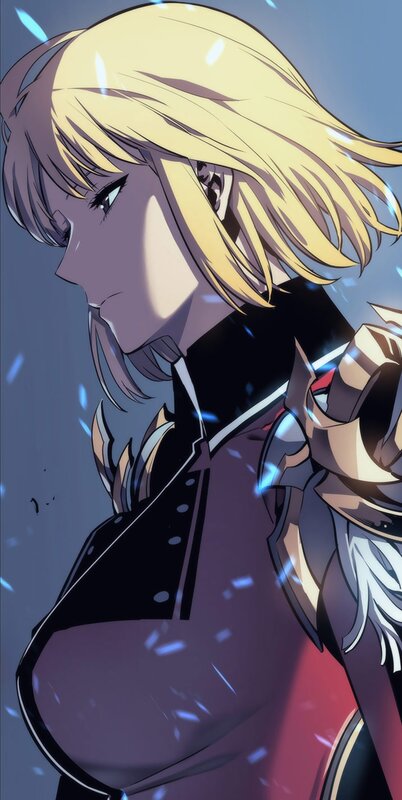 Blonde Anime Character — Purple, Dramatic, Sword, Armor