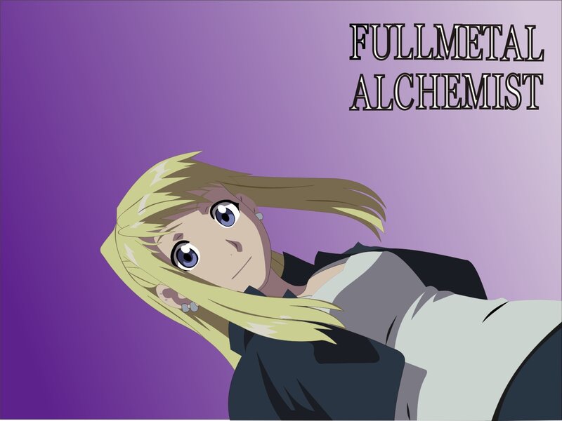 Blonde Anime Character — Purple, Dramatic, Text