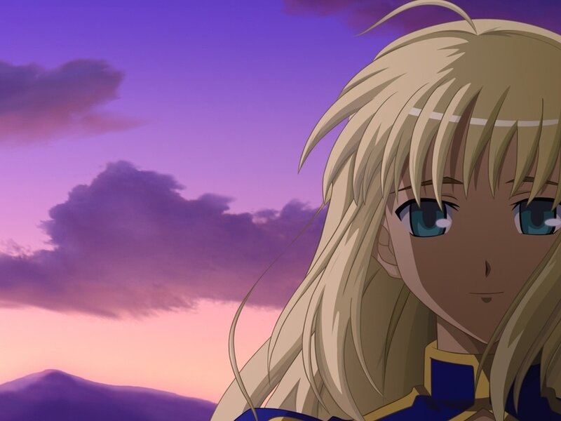 Blonde Anime Character — Purple, Serene