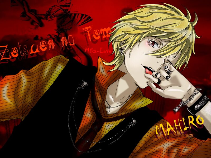 Blonde Anime Character — Red, Dramatic, Butterflies