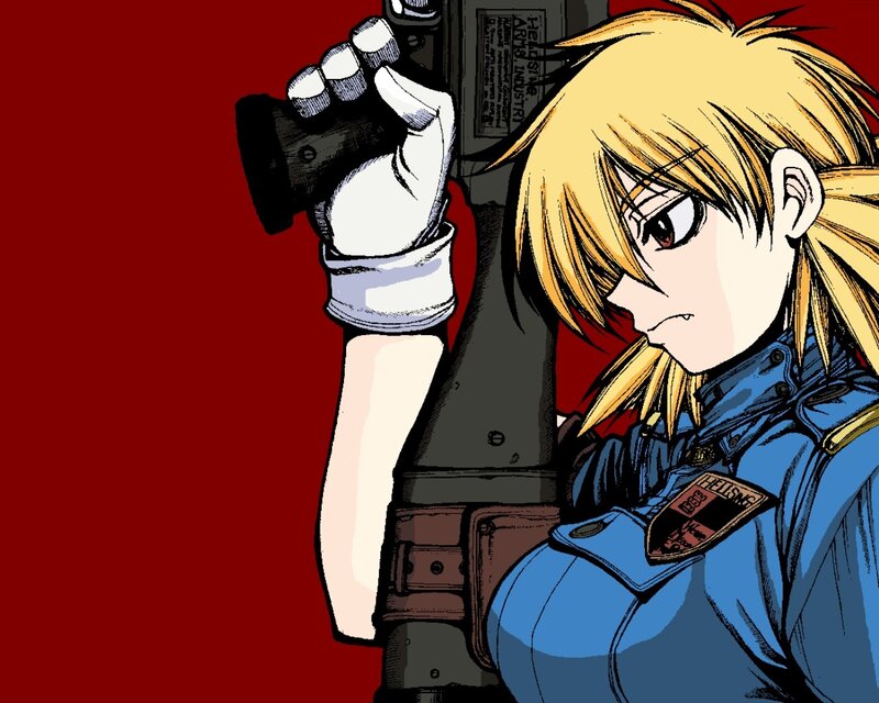 Blonde Anime Character — Red, Dramatic, Manga, Gun