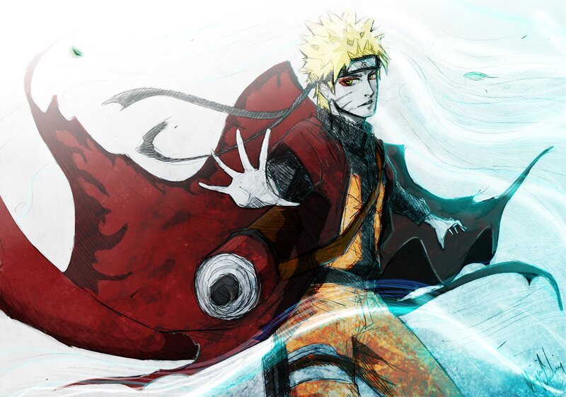 Blonde Anime Character — Red, Dramatic, Red Cloak, Headband