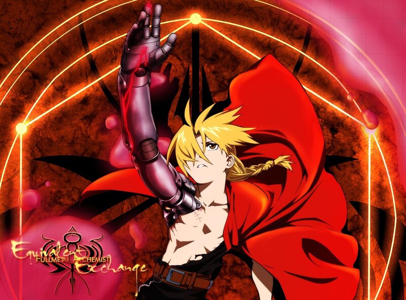 Blonde Anime Character — Red, Dramatic, Red Cloak, Mechanical Arm