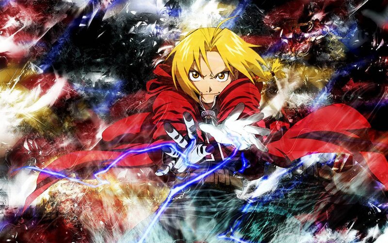 Blonde Anime Character — Red, Dramatic, Red Coat, Mechanical Arm, Lightning