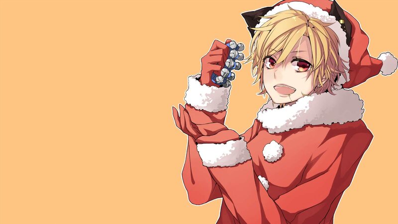 Blonde Anime Character — Red, Festive