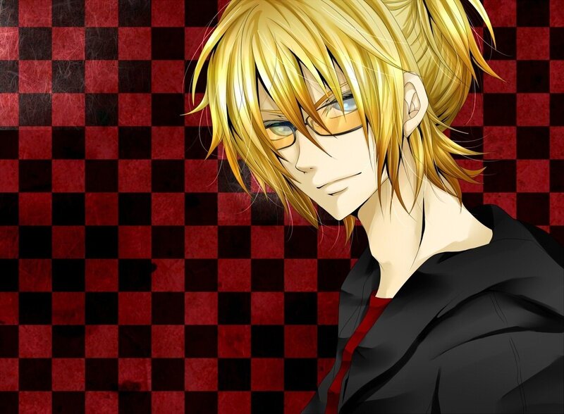 Blonde Anime Character — Red, Serious