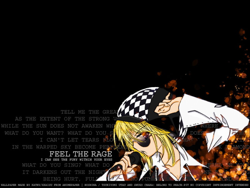 Blonde Anime Character Singing — Black