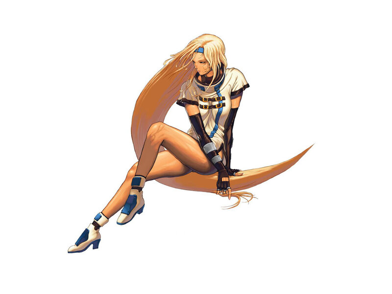 blonde anime character sitting