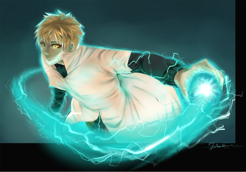 Blonde Anime Character — Teal, Dramatic