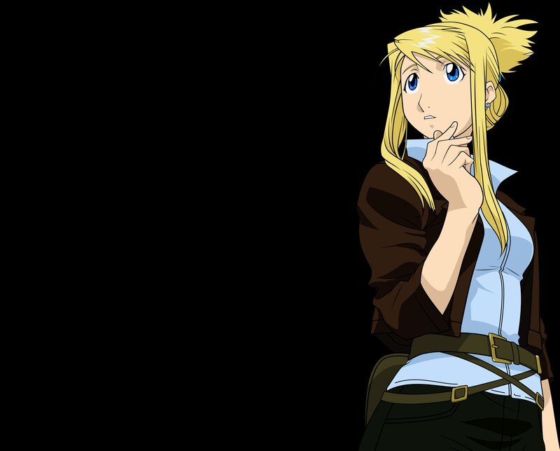 blonde anime character thinking