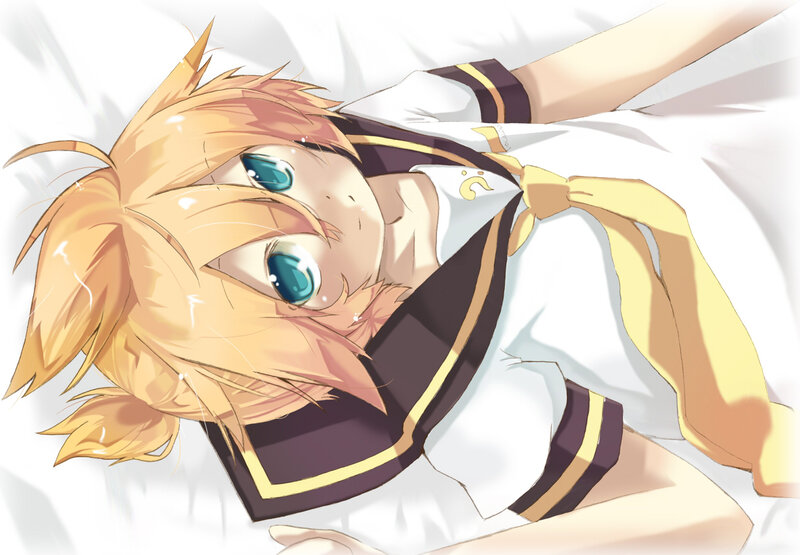 Blonde Anime Character — White, Calm, Bed