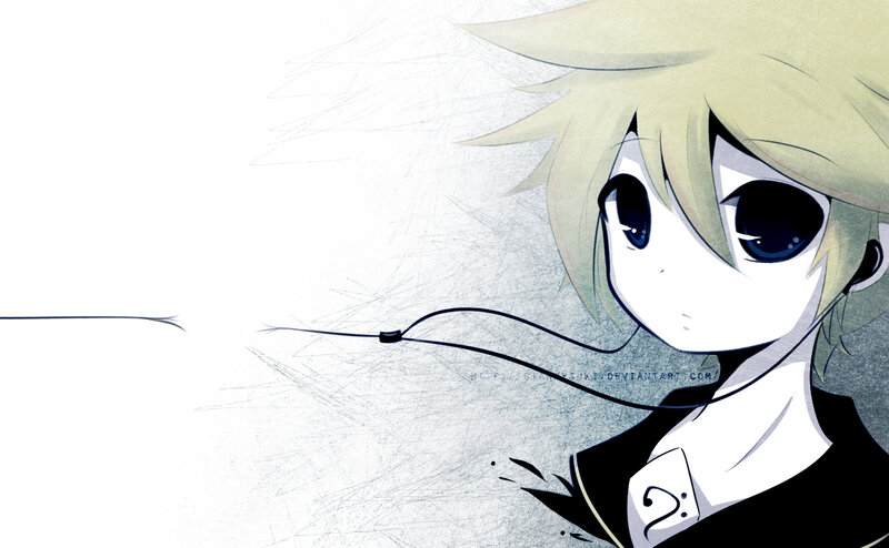 Blonde Anime Character — White, Calm, Headphones