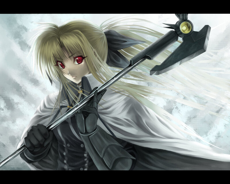 Blonde Anime Character — White