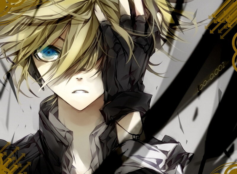 blonde anime character with blue eyes