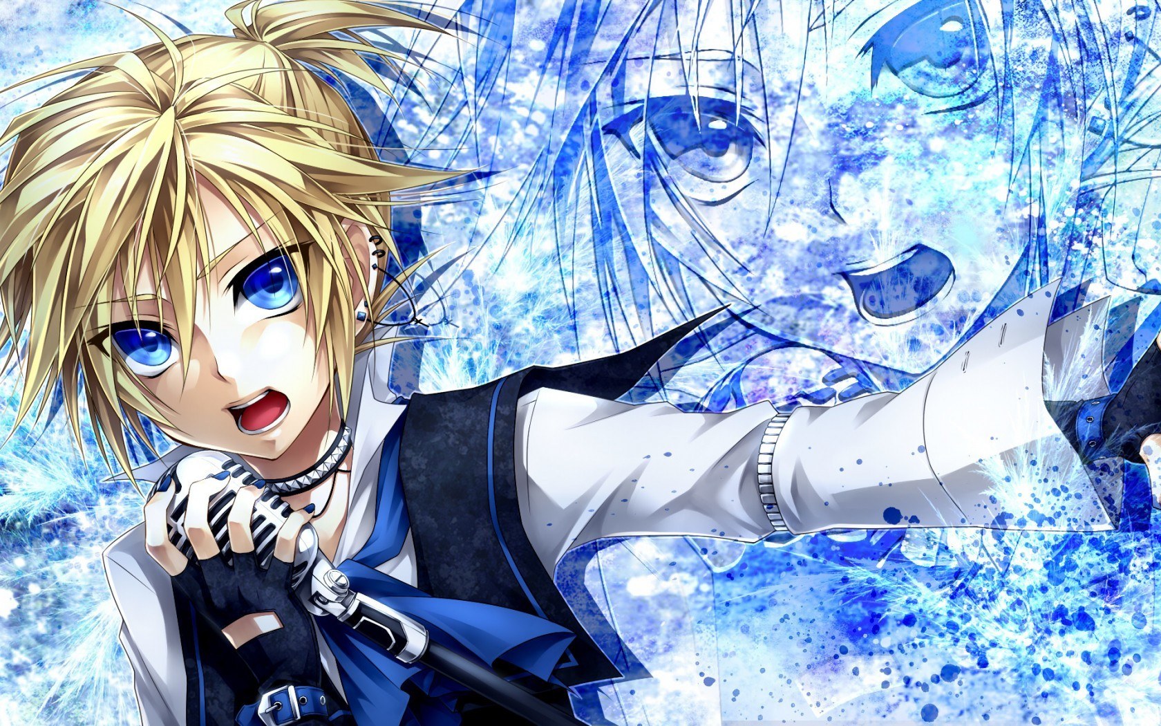 blonde anime character with blue eyes
