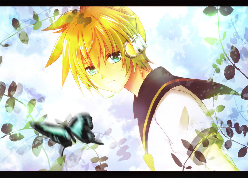 blonde anime character with butterfly