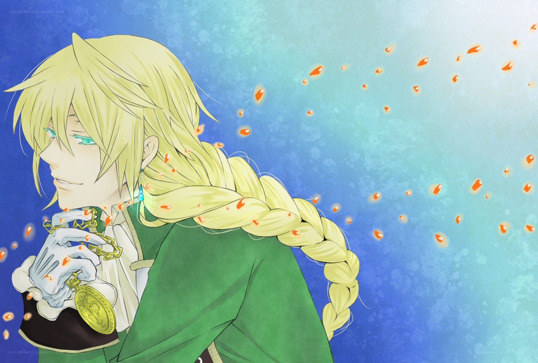 blonde anime character with chain