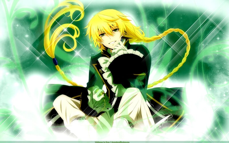 blonde anime character with green energy