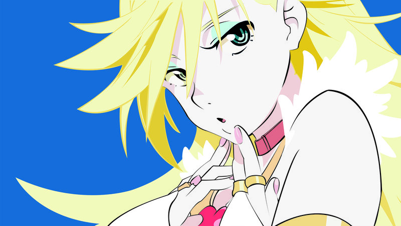 blonde anime character with green eyes