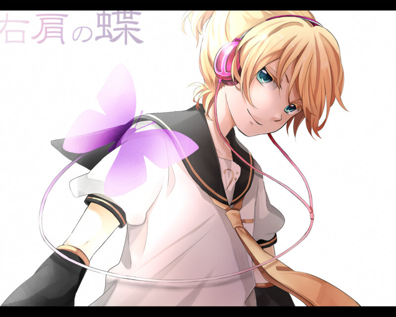 Blonde anime character with headphones