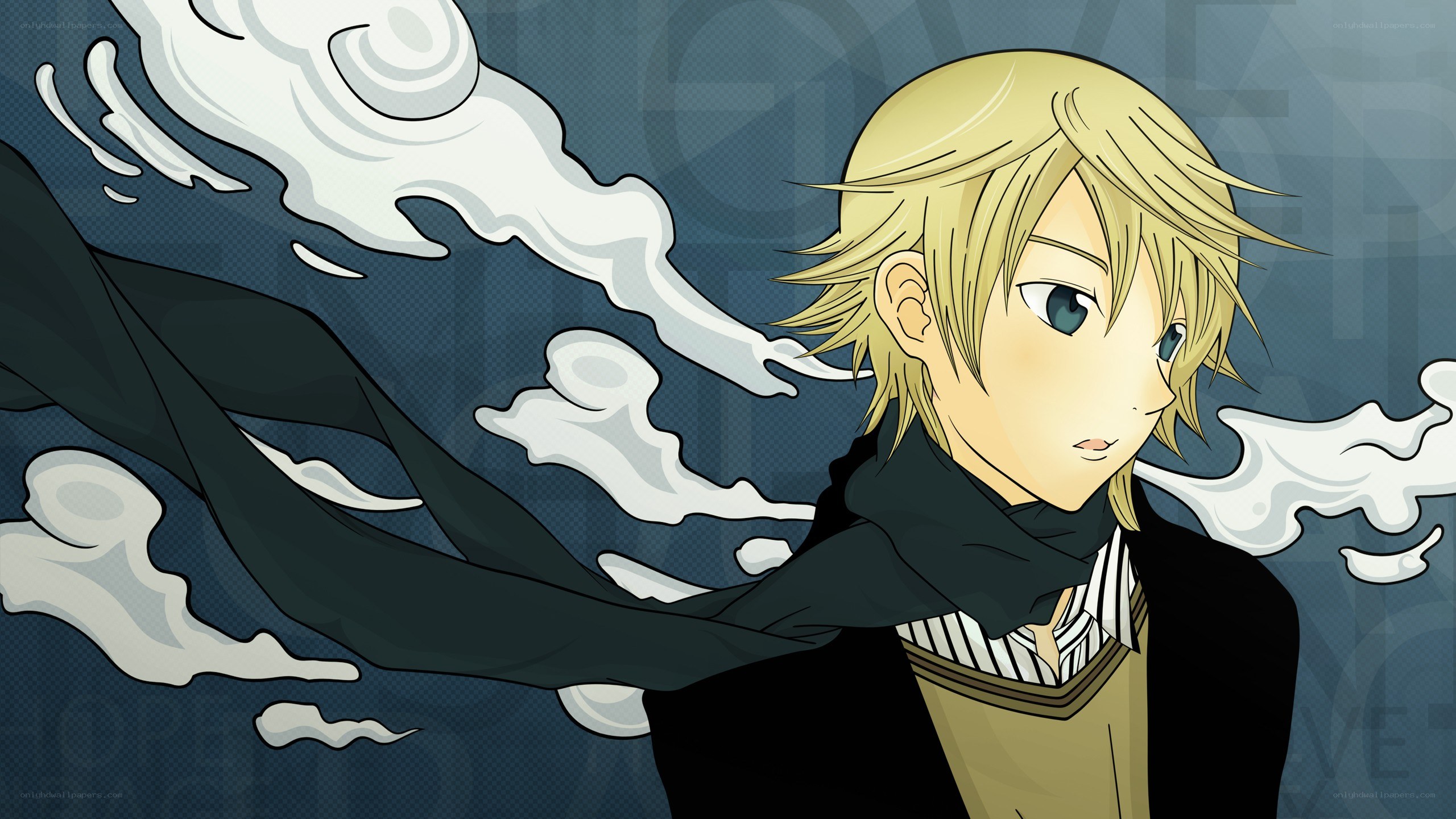 blonde anime character with scarf