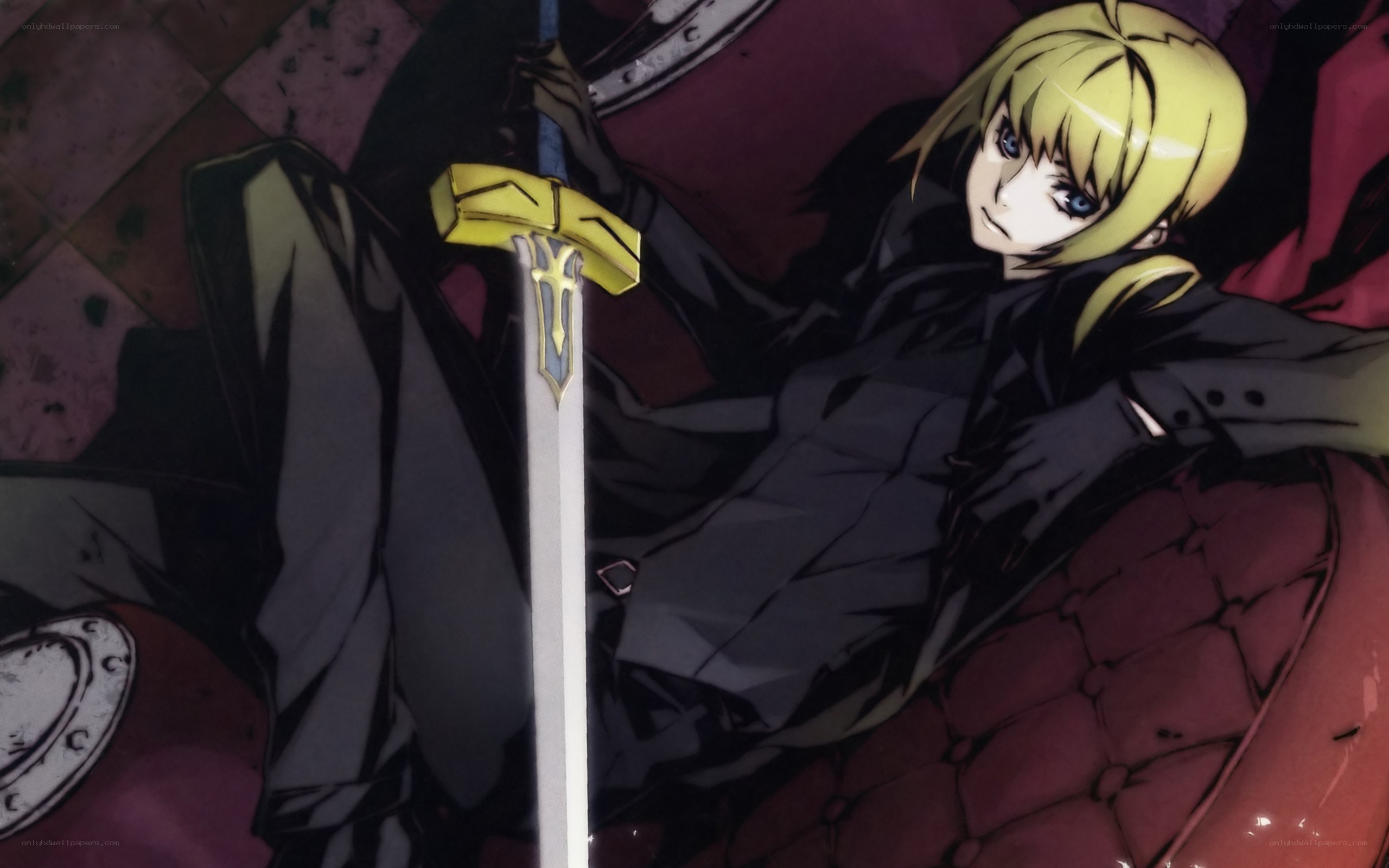 blonde anime character with sword