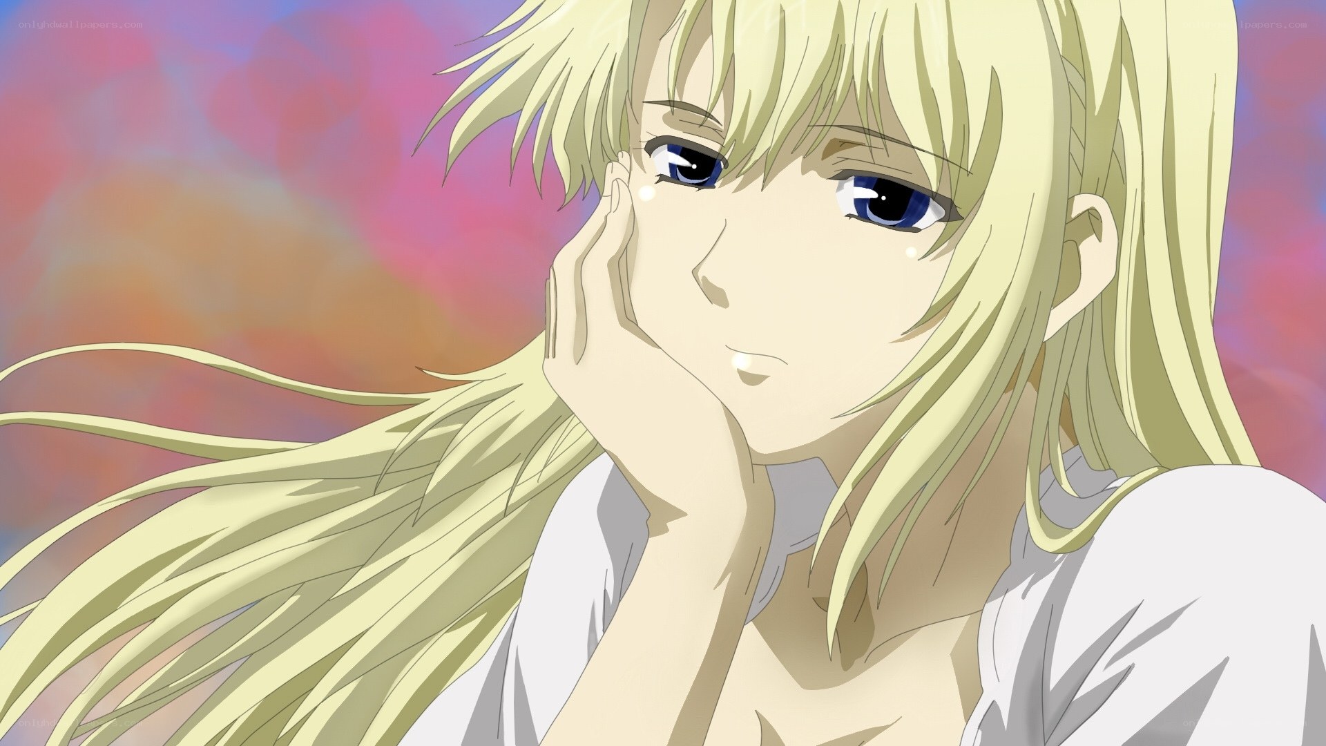 blonde anime character with tears