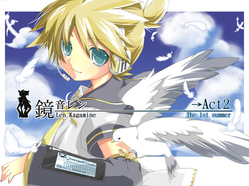 Blonde Anime Character with Wings — Blue