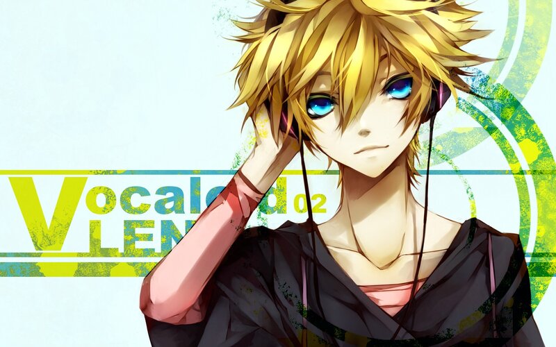 Blonde Anime Character — Yellow, Calm, Headphones, Blue Eyes
