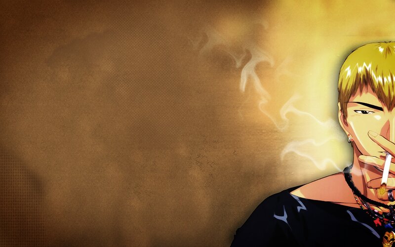Blonde Anime Character — Yellow, Dramatic, Cigarette