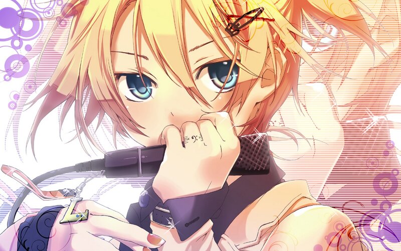 Blonde Anime Character — Yellow, Dramatic, Microphone