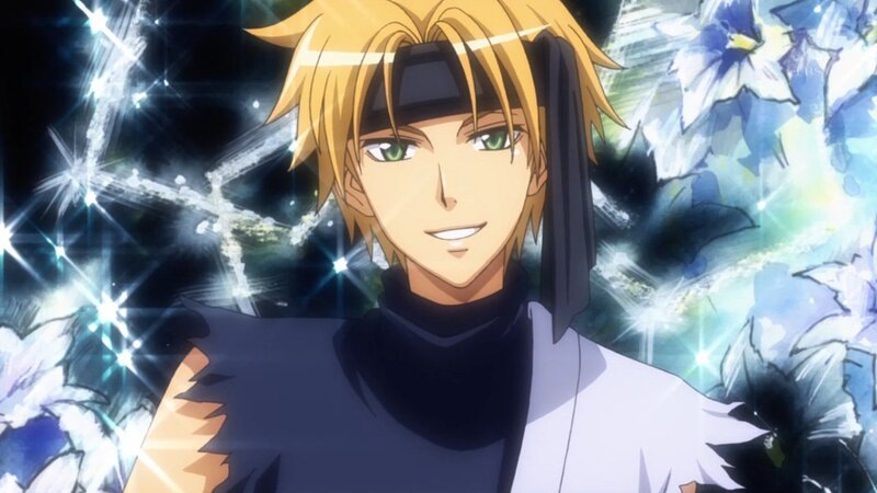 Blonde Anime Character — Yellow, Dramatic, Night, Green Eyes
