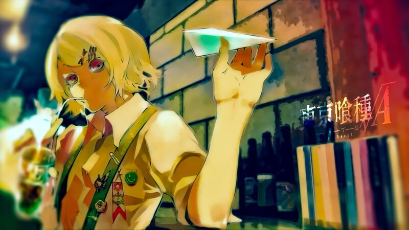 Blonde Anime Character — Yellow, Dramatic, Night, Paper Airplane