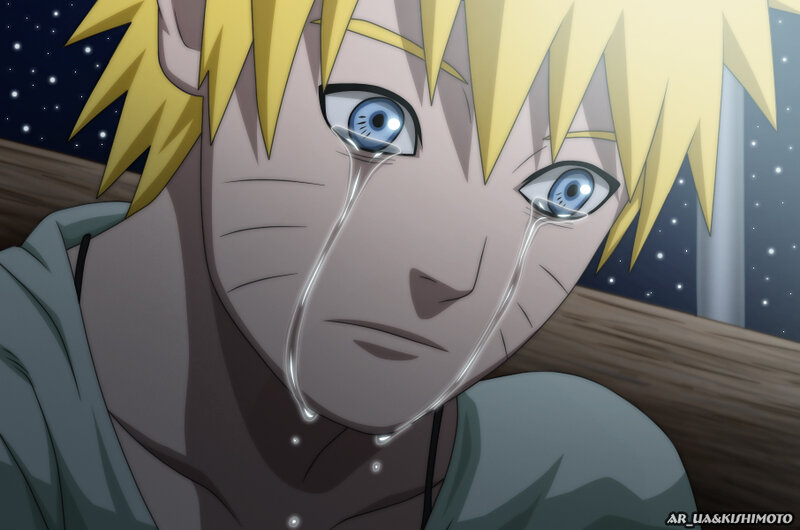 Blonde Anime Character — Yellow, Dramatic, Night, Tears