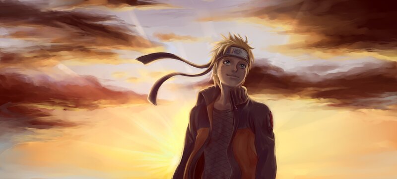 Blonde Anime Character — Yellow, Dramatic, Sunrise