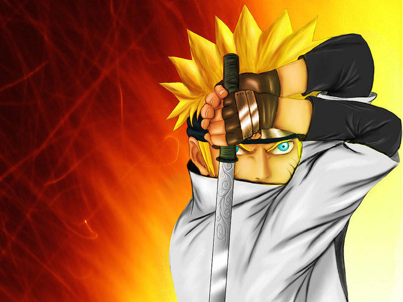 Blonde Anime Character — Yellow, Dramatic, Sword