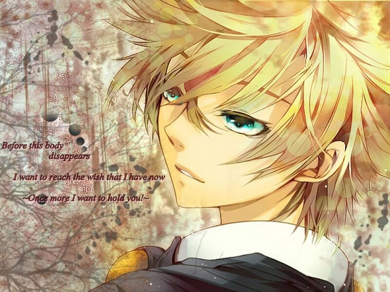 Blonde Anime Character — Yellow, Dramatic, Text
