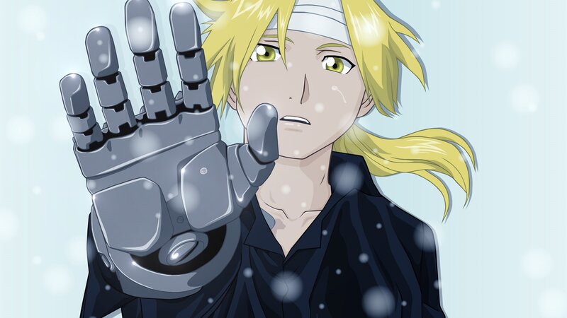Blonde Anime Character — Yellow, Dramatic, Winter