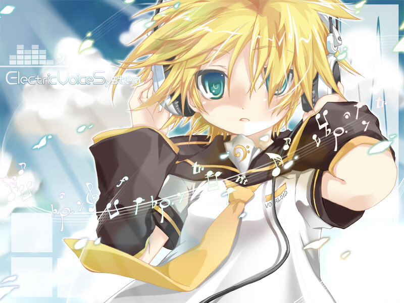 Blonde Anime Character — Yellow, Energetic, Headphones